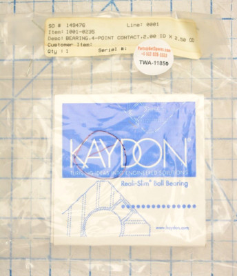 1001-0235 / BEARING, 4-POINT CONTACT, 2.00 ID X 2.50 OD / KAYDON