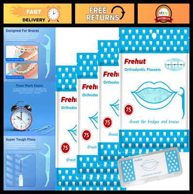 300 Count Orthodontic Flossers for Braces - Dental Floss Picks with Travel Case