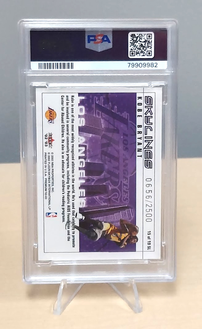 2002 Fleer Premium Kobe Bryant Skylines #15 /2500 PSA 8 view 2