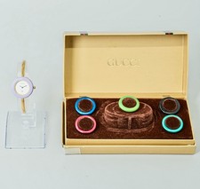 No Tariff *N MINT w/Case* Vintage GUCCI Change Bezel 6 Colors 11/12 Quartz Women