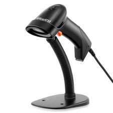 USB Barcode Scanner Handheld Wired 1D Laser Reader Stand Plug Play Warehouse