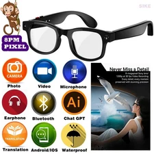 Smart Bluetooth Sunglasses with AI Translation, Music & Calls