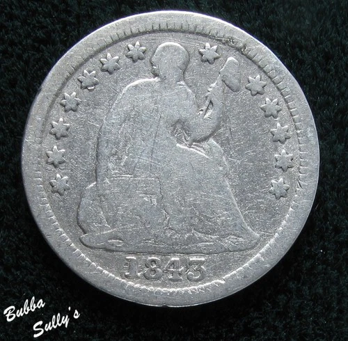 1843-P Seated Liberty Half Dime — photo from the most recent tracked eBay sale
