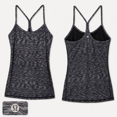 Lululemon Power Y Tank Top Luon (8) Built In Bra Yoga Exercise Workout Stretch