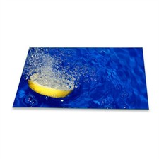 Herdabdeckplatte Ceran 90x52 Wasser Blau Abdeckung Glas Spritzschutz K&uuml;che Deko