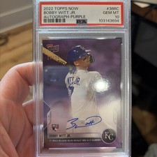 2022 Topps Now Bobby Witt Jr. RC Auto #386C Gem Mint /25! PSA 10 Royals