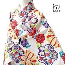 Wanko-Tei Wa13 Luxury Washable Kimono Small Pattern Sash White Japan