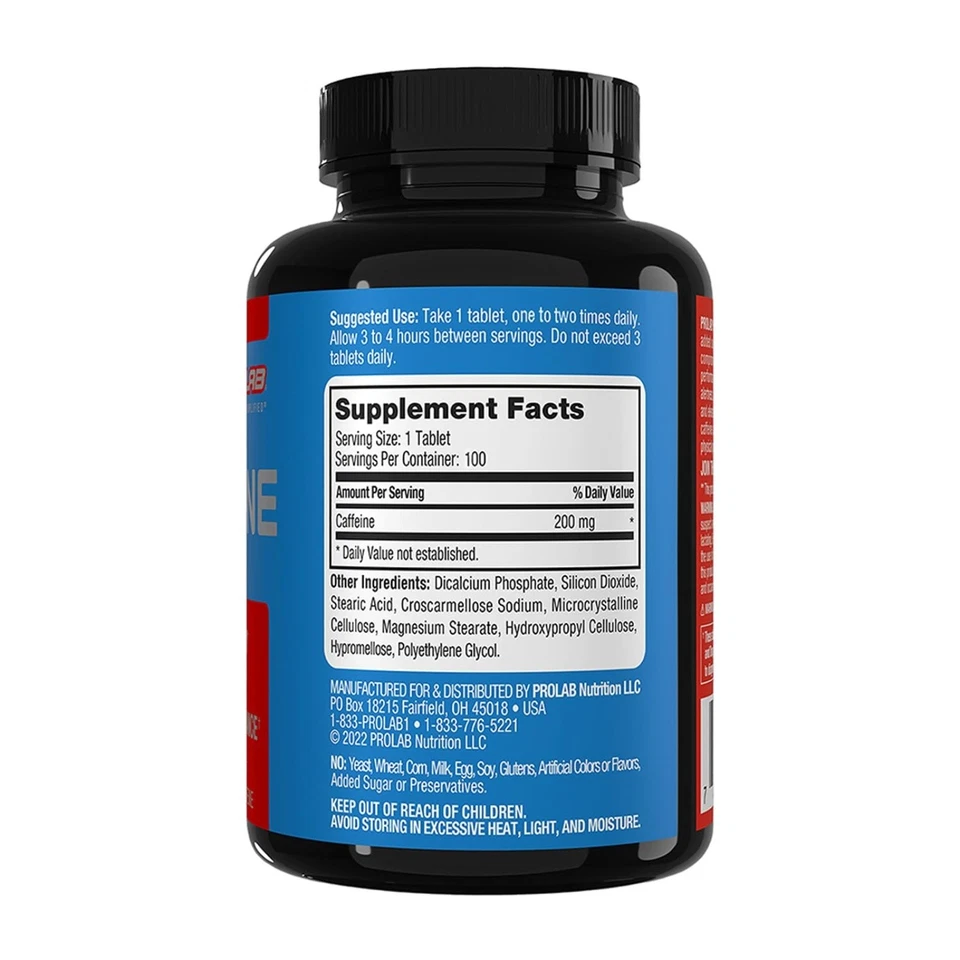 Comprimidos de cafeína ProLab suplemento energético 100 unidades Foto 2 de 4