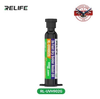 RELIFE Fast Drying UV Solder Mask Ink Fast Curing RL-UVH902G 3S 10cc Pcb - Green