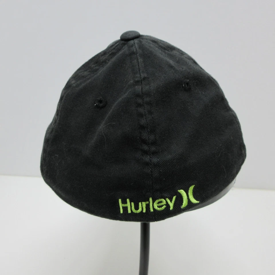 Gorra Hurley Ajustada Niños Pequeña Negra Verde Bordada Flexfit Joven Patinador Foto 3 de 4