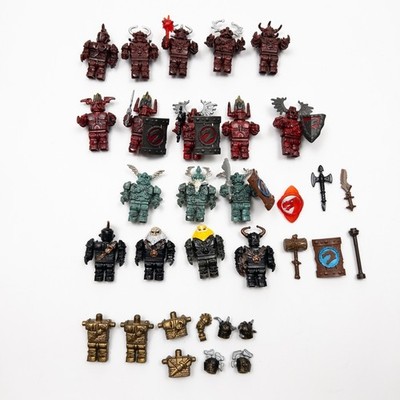 Mega Bloks Dragons Krystal Wars Fire Ice Minifigures Weapons Armor Lot Of 17