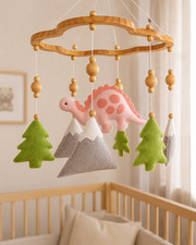 Dinosaur Baby Mobile Nursery Decor   Felt Dino Crib Mobile, Woodland Baby Room