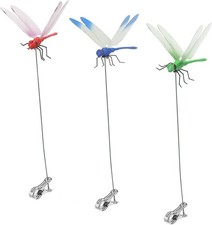 3 Pack Dragonfly Clip,3D Dragonfly Garden Stakes Decor,Dragonfly Humming Bird St