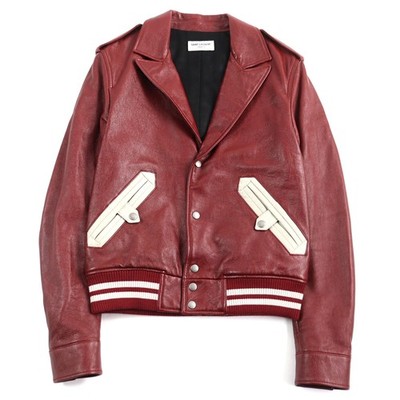 SAINT LAURENT PARIS Men's Jacket Lambskin Leather Teddy Western
