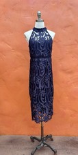 BARDOT Isa Embroidered Lace Dress Halter Cocktail Party Sheath Size 6
