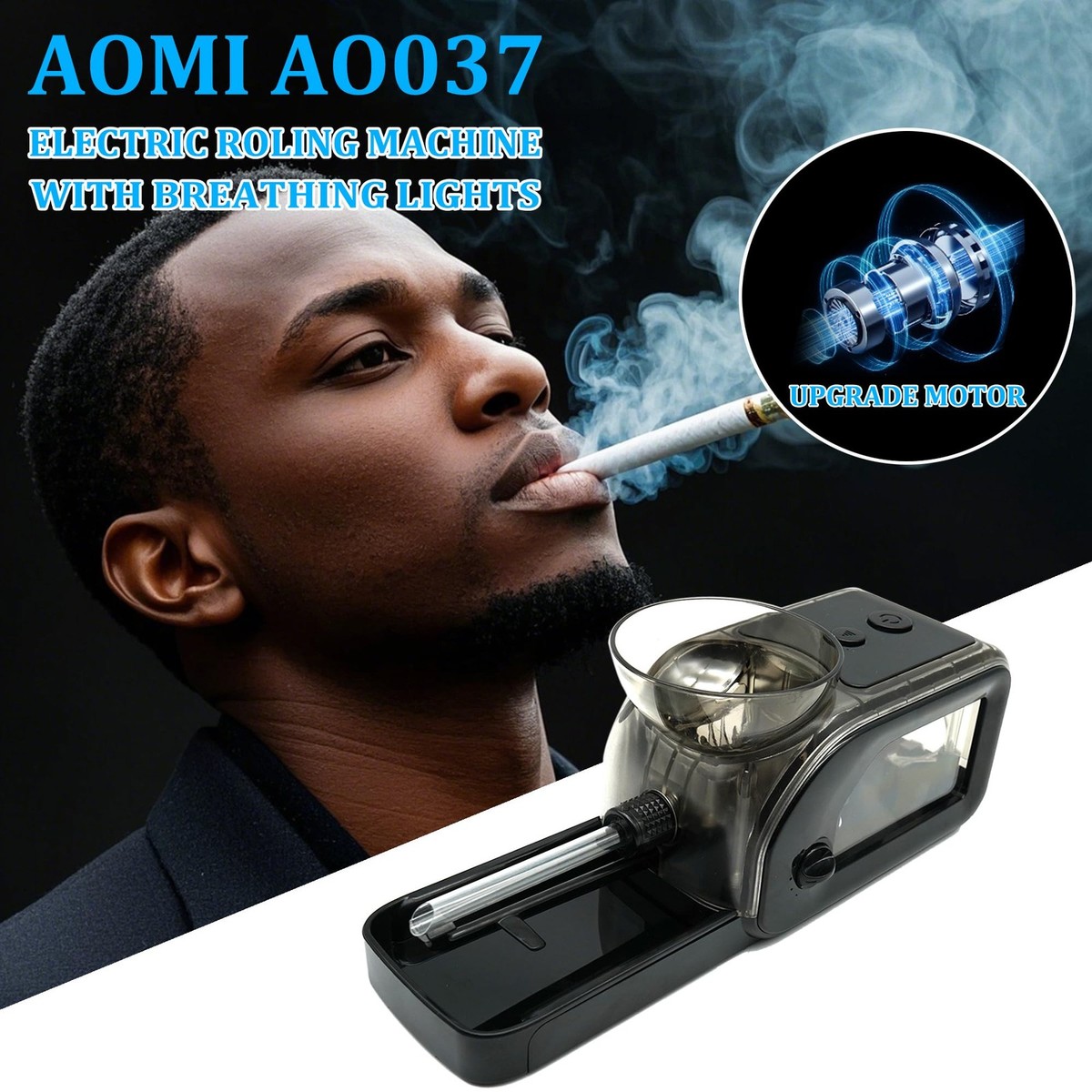 Electric Tobacco Cigarette Rolling Machine, Portable Cone Loader Injector  Mac