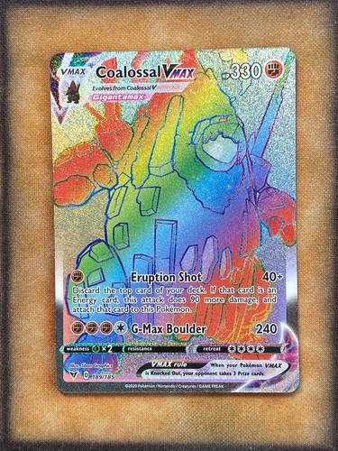 Pokemon Coalossal VMAX 189/185 Vivid Voltage Secret Rare Holo NM