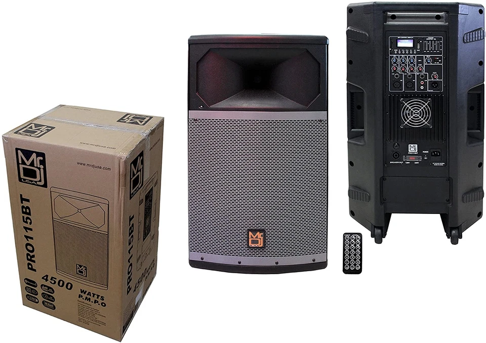 Alto-falante alimentado MR DJ PRO115BT PA DJ Powered PRO PA DJ 15” 2 vias alcance total - Imagem 4 de 4