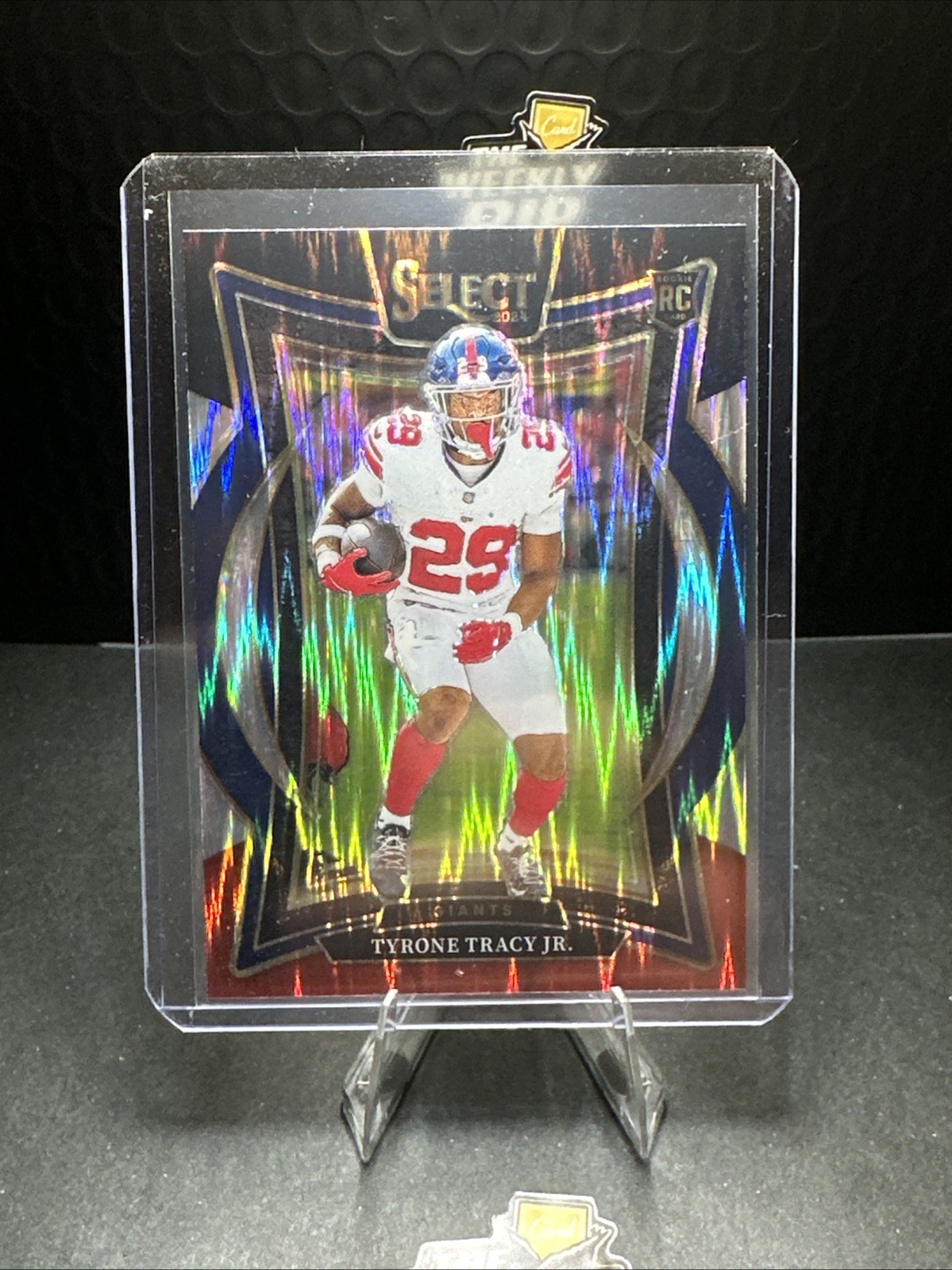 2024 Panini Select Tyrone Tracy Jr. Black & Red Prizm Shock Rookie #61