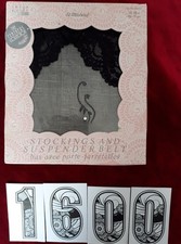 M&S Feathers Stockings & Suspender Belt in BLACK 15d* Small Nice 2CU BLACK  BNIP