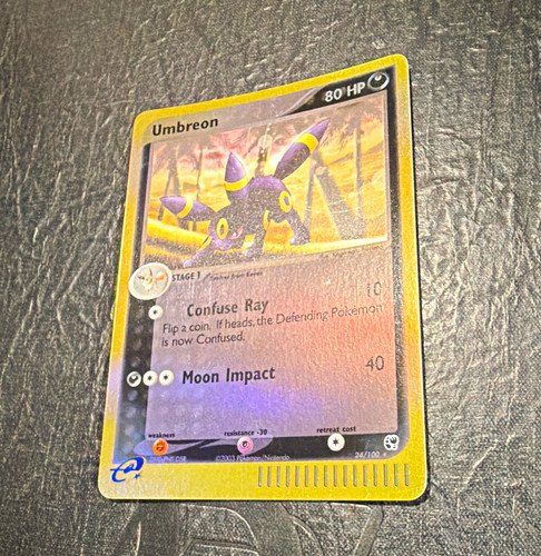 Umbreon Sandstorm Reverse Holo Rare 24/100 English Pokemon TCG 2003 80 HP