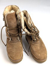 UGG Australia Sunburst Tall Boots 3219 Chestnut Suede Shearling Women's Size 11