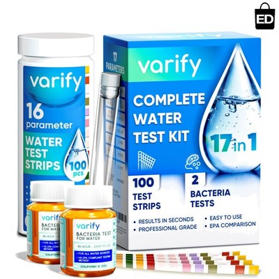 Comprehensive 17 Parameter Water Quality Testing Kit - 100 Strips & Easy Results