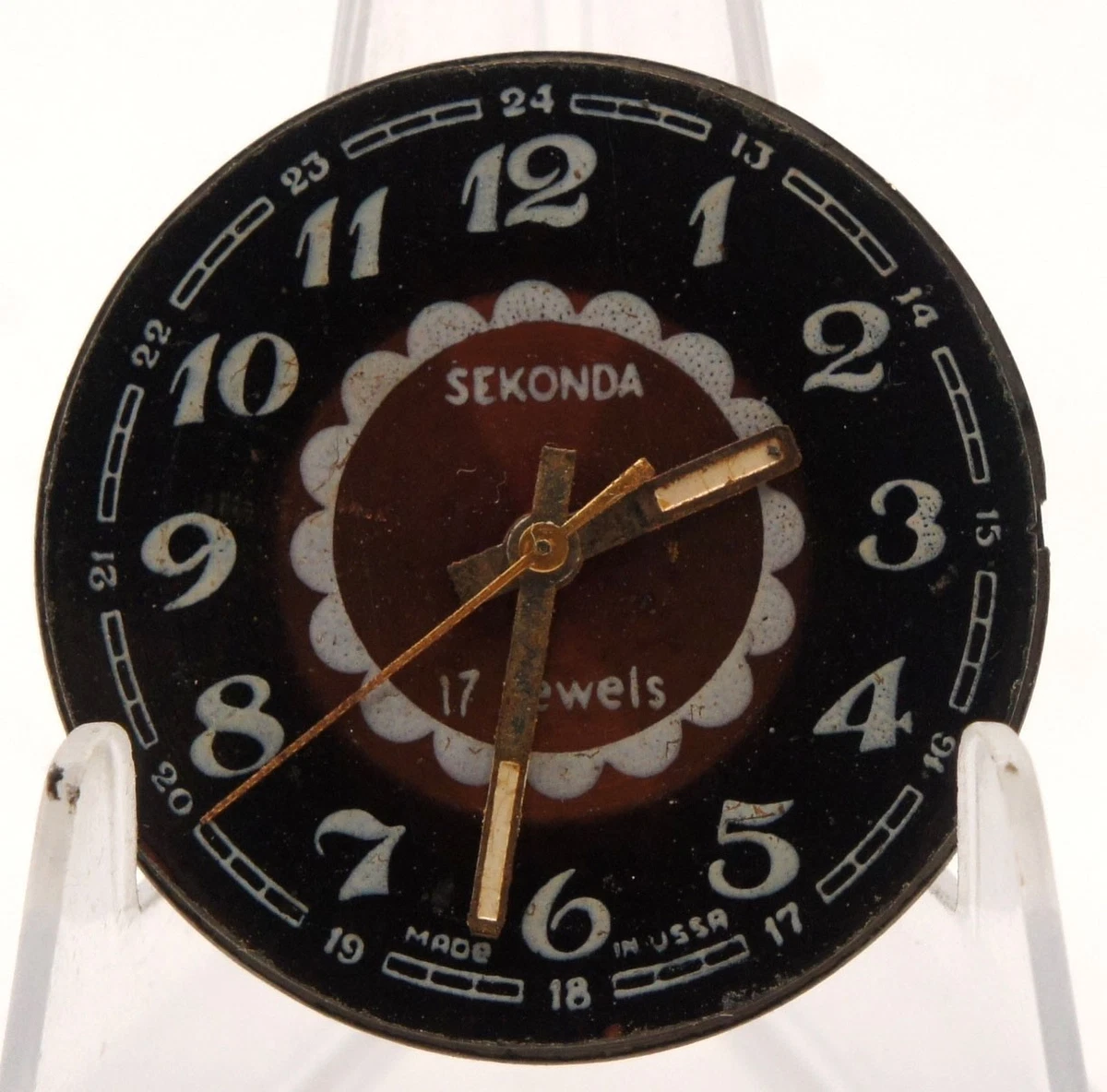 Movimiento de reloj vintage Sekonda Poljot 2609 17J esfera soviética URSS manecillas para piezas