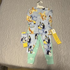 Bluey Kids Pajama Set Long Sleeve Top  Pants Cotton Blend