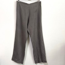 Bryn Walker Linen Wide Leg Pants M Pull On Gray Coastal Lagenlook Bohemian Work