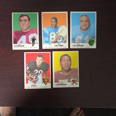Topps 1966 Topps - NFL Football Trading Card Lot (5) Burson Hilton + #159-165
