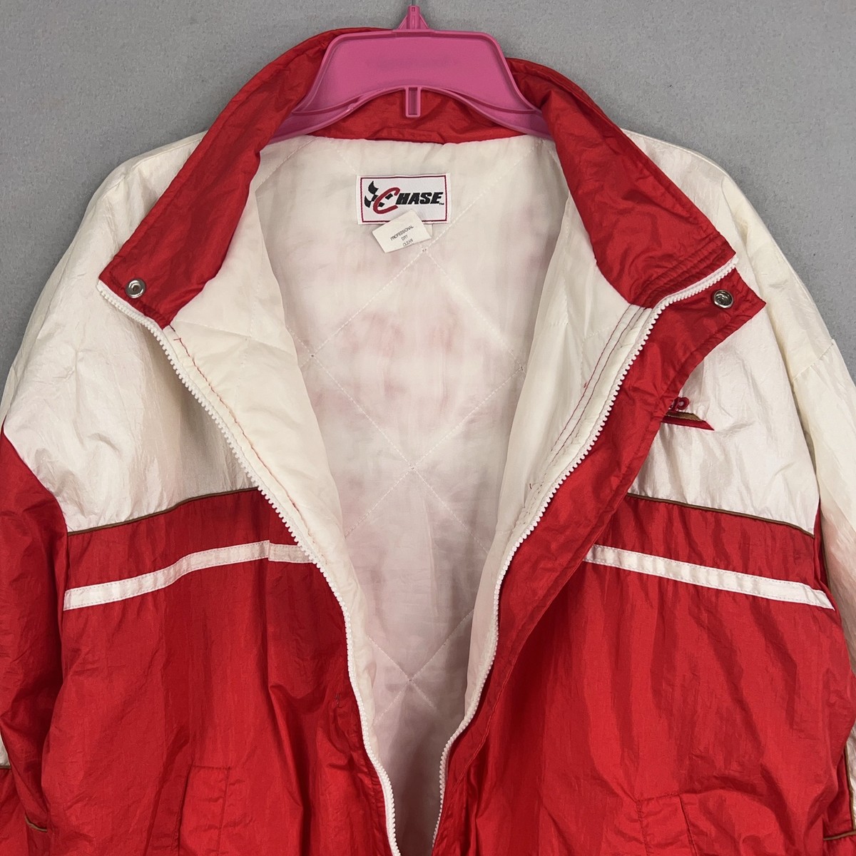 Vintage NASCAR Jacket Mens Large Red White Winston Cup