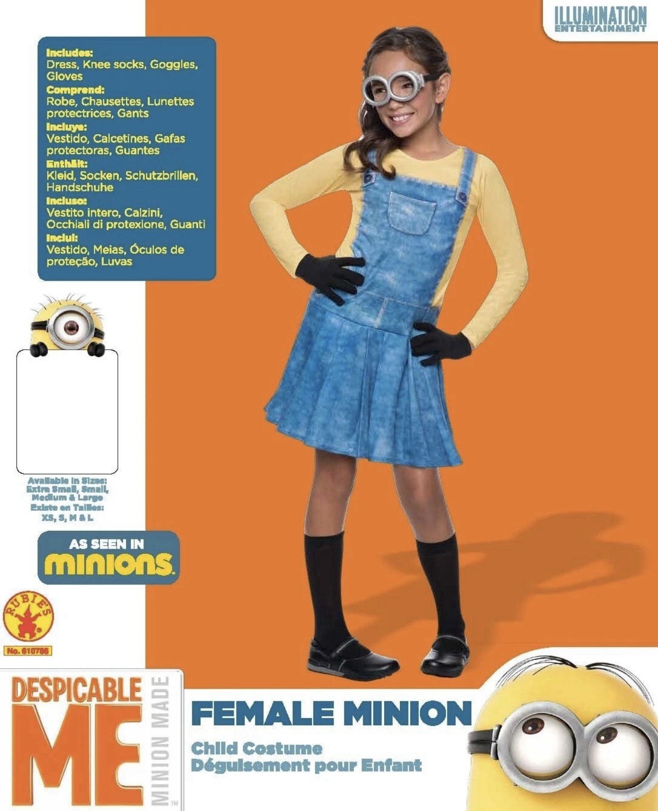 Despicable ME Female Rubie Minion Dress Costume Outfit Child X-Small 4 NEW image 2