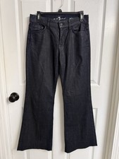 7 for All Mankind Ginger Flared Jeans Women  s Size 27 Mid Rise Dark Wash Denim