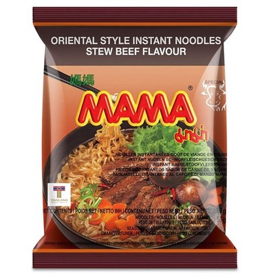 30-Pack Instant Spicy Beef Stew Noodles with Authentic Thai Flavor, No Trans Fat