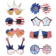 JAKADYUKS American Flag Glasses 8pcs, Fourth 4th of July Party Accessories,