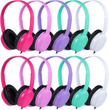 10 Pack Classroom Headphones for School Kids Students, Durable on Ear Comfy Wire