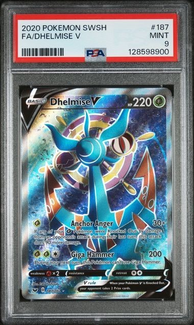 2020 POKEMON SWORD & SHIELD #187 FA/DHELMISE V PSA 9