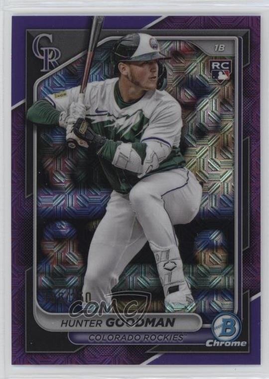 2024 Bowman Chrome Mega Box Purple Mojo Refractor /250 Hunter Goodman #25 1ez6