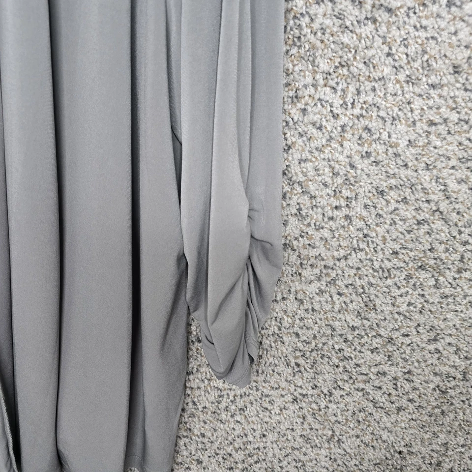 Cárdigan Susan Graver para mujer Plus 2X gris tejido líquido frente abierto elástico damas Foto 2 de 4