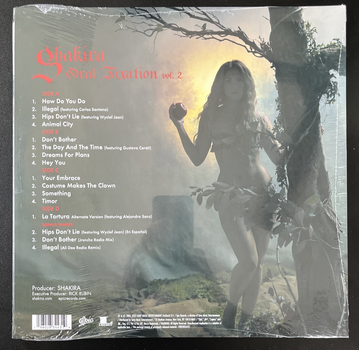 SHAKIRA ORAL FIXATION BONE COLORED VINYL 2LP 20TH ANNIVERSARY LTD
