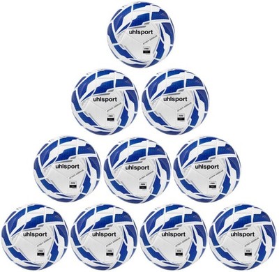 10er Fußball Ballpaket Uhlsport Attack Addglue weiß/royal/blau Gr. 4, 5