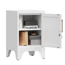 Metal Storage Cabinet with Handle Lock Small Cabinet for Bedroom Garage Office