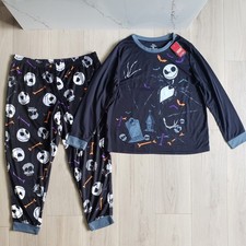 Disney Nightmare Before Christmas Pajama Set Womens XL Black Jack Skellington