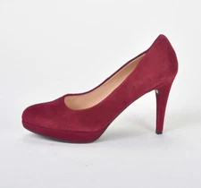 Gastone Lucioli Red Wine Suede Platform Stiletto Pump Made in Italy Size 37