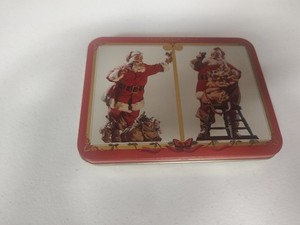 Vtg Coca-Cola Christmas Santa Playing Cards 2 Sealed Decks Metal Tin USA 1994
