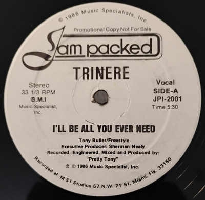 Trinere - I'LL BE ALL YOU EVER NEED - 12'' - 1986 - PROMO - EXCELLENT  Vinyl