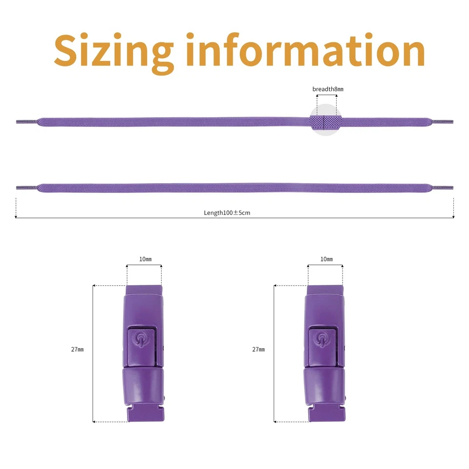 :Cordones elásticos para zapatos sin ataduras 8 mm cordones de bloqueo de prensa plana para niños adultos zapatillas Foto 2 de 4