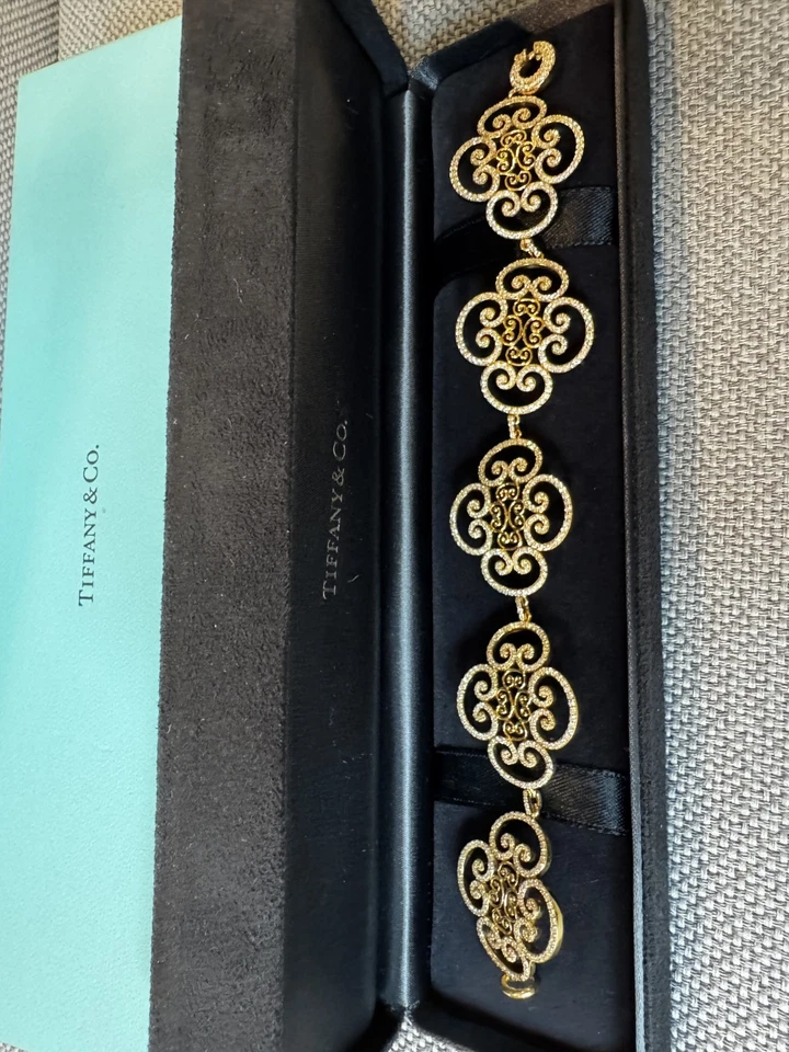 Brazalete Tiffany & Co Paloma Picasso Diamante 18K Venezia Goldoni Eslabón Cuádruple Foto 2 de 4