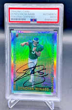 PSA AUTHENTIC - 1999 Topps DONOVAN MCNABB Refractor In Person AUTO #147 Eagles